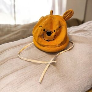 Vintage 90's Disney Pooh Winnie the Pooh Infant unisex Hat Beanie W/ Chin Straps
